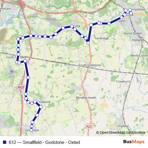 612 bus Line Map