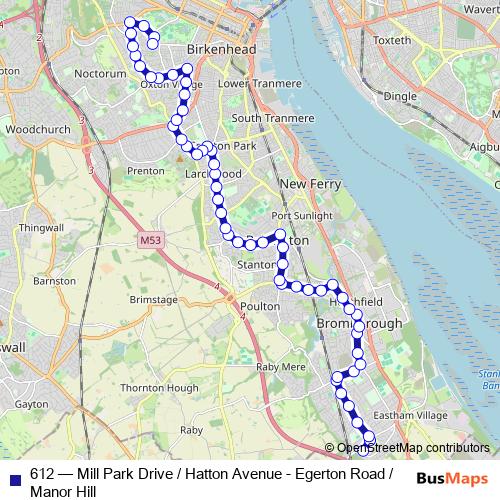 612 bus Line Map