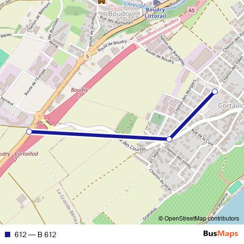 612 bus Line Map