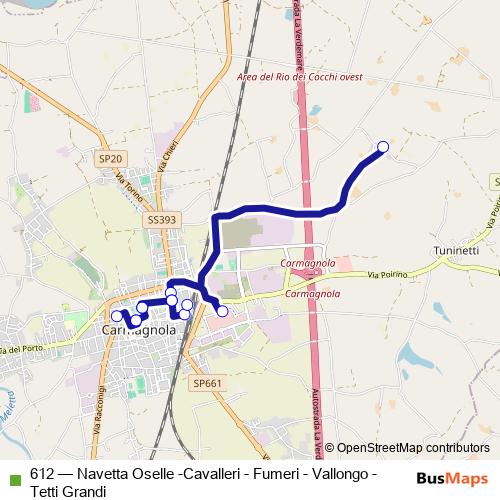 612 bus Line Map
