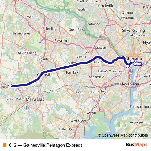 612 bus Line Map