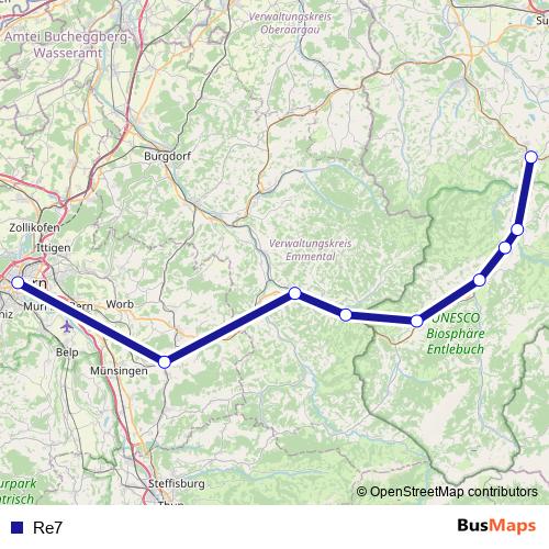 Re7 rail Line Map