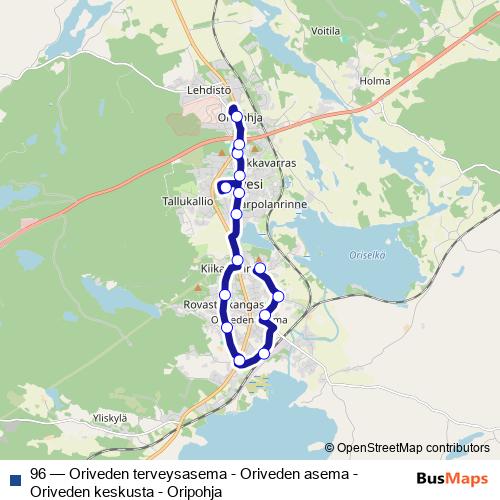 96 bus Line Map