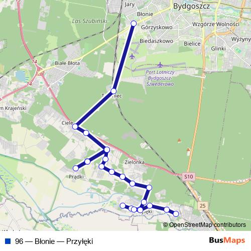 96 bus Line Map