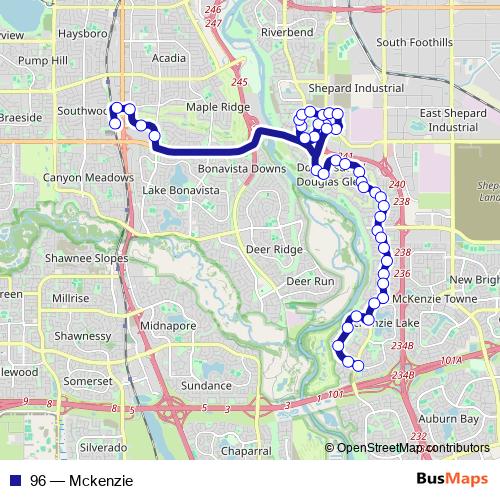 96 bus Line Map
