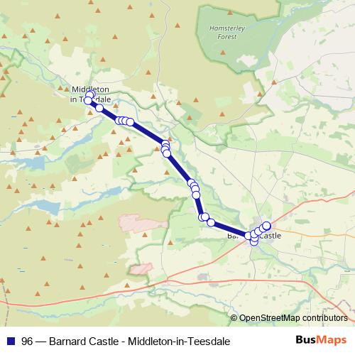 96 bus Line Map