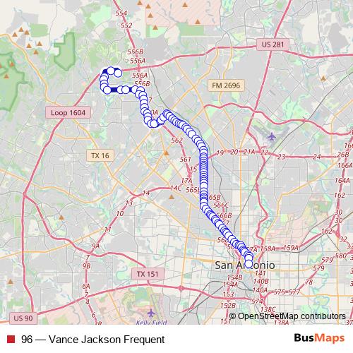 96 bus Line Map