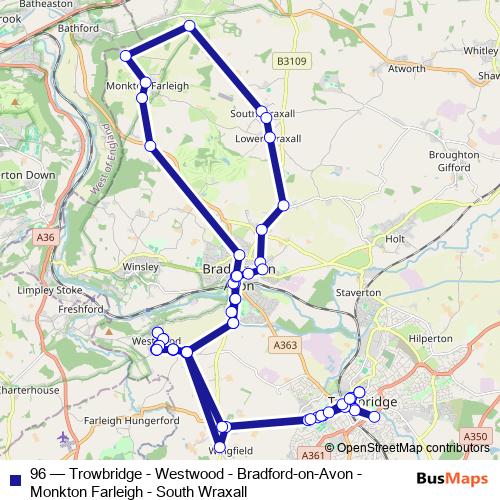 96 bus Line Map