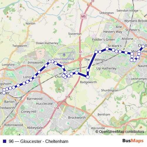 96 bus Line Map
