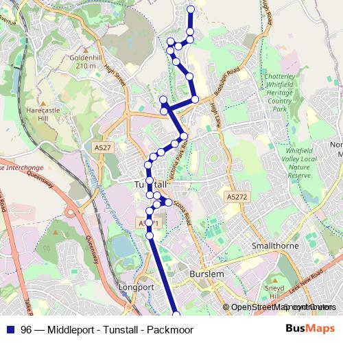 96 bus Line Map