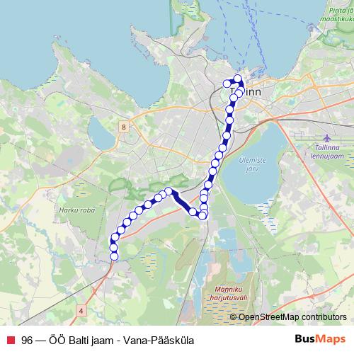 96 bus Line Map