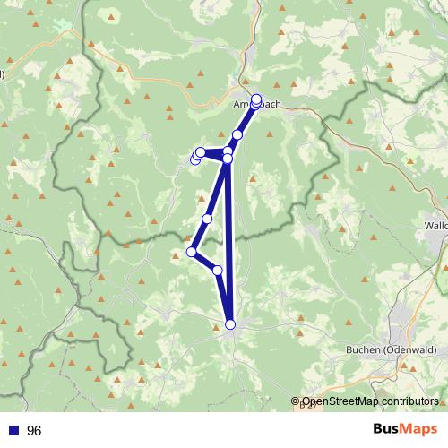 96 bus Line Map