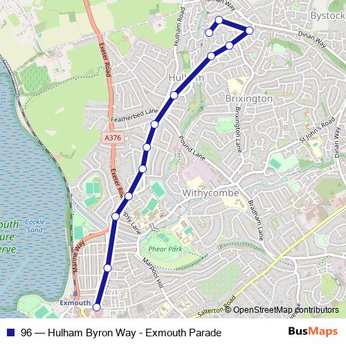 96 bus Line Map