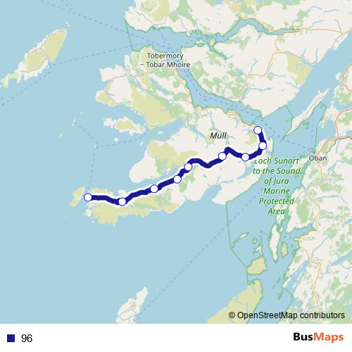 96 bus Line Map