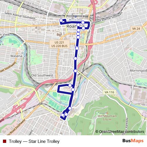 Trolley bus Line Map