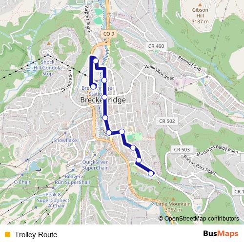 Trolley Route bus Line Map