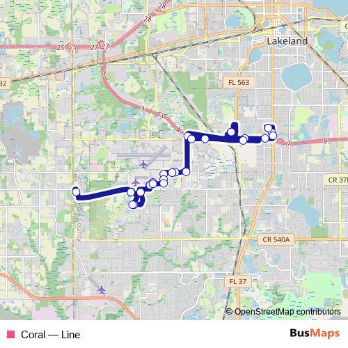Coral bus Line Map