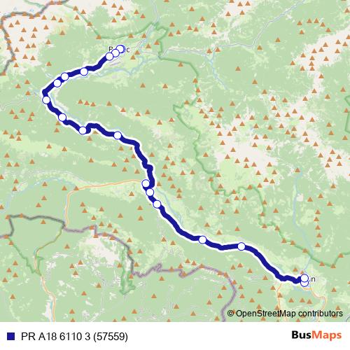 PR A18 6110 3 (57559) bus Line Map