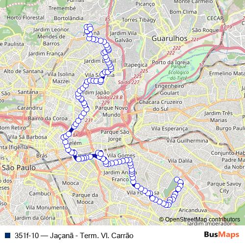 351f-10 bus Line Map
