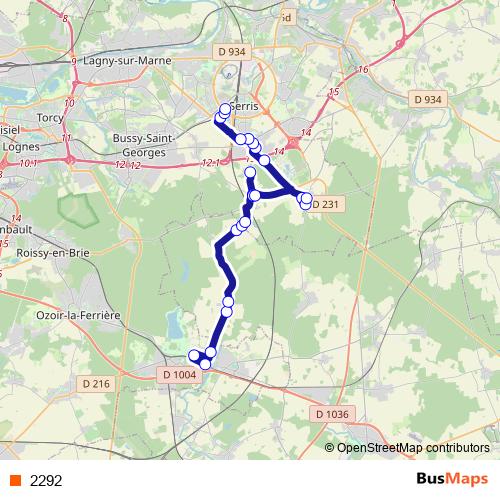 2292 bus Line Map