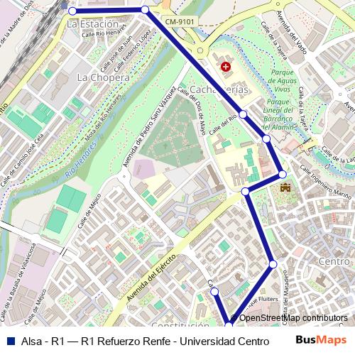 Alsa - R1 bus Line Map