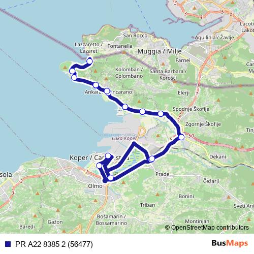 PR A22 8385 2 (56477) bus Line Map