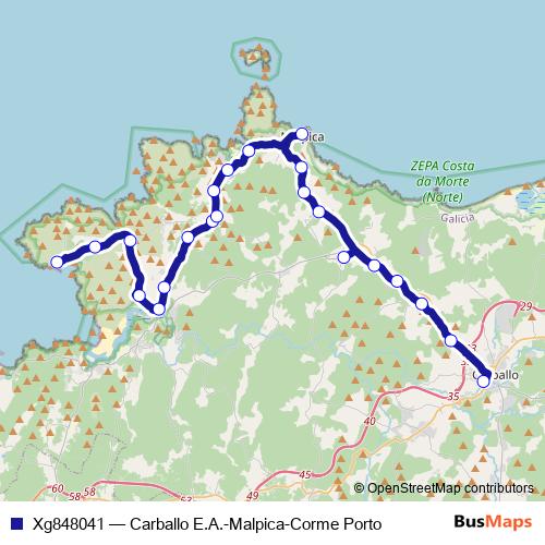 Xg848041 bus Line Map