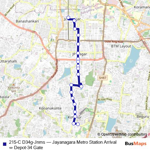 215-C D34g-Jnms bus Line Map