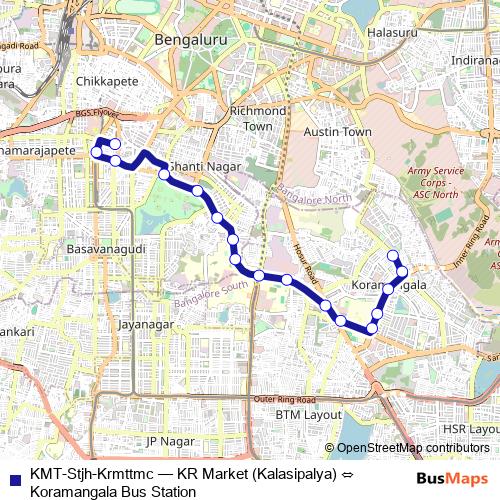 KMT-Stjh-Krmttmc bus Line Map