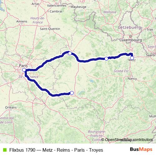 Flixbus 1790 bus Line Map