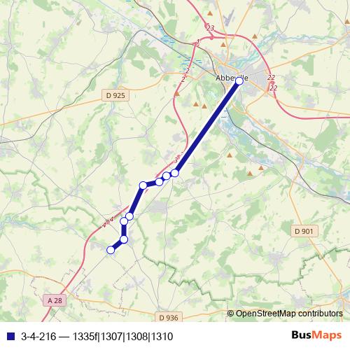 3-4-216 bus Line Map