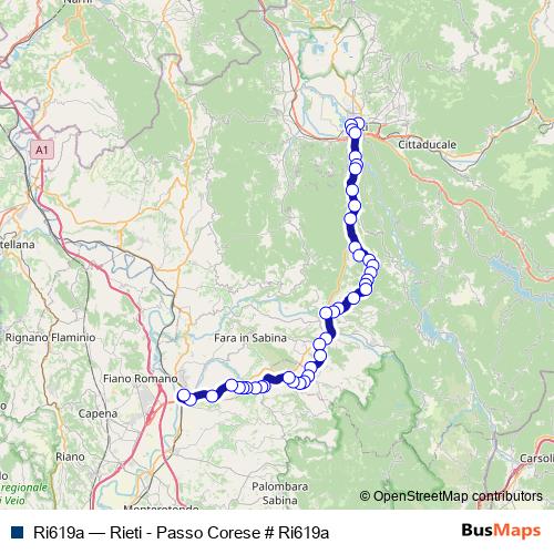 Ri619a bus Line Map