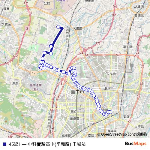 45延1 bus Line Map
