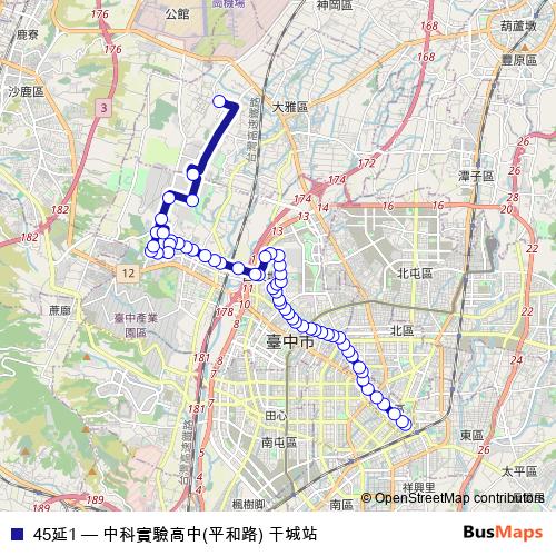 45延1 bus Line Map