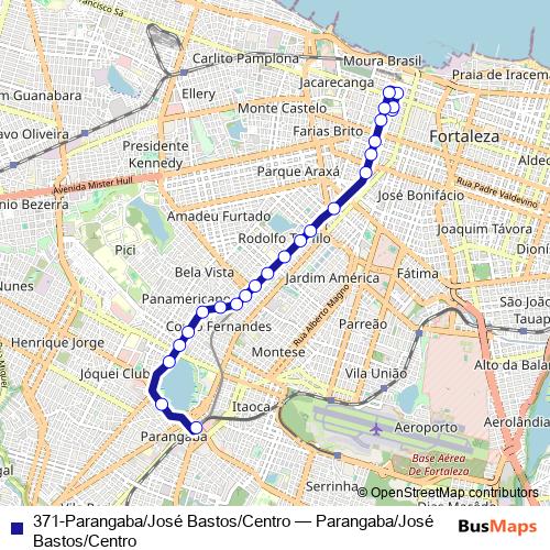 371-Parangaba/José Bastos/Centro bus Line Map