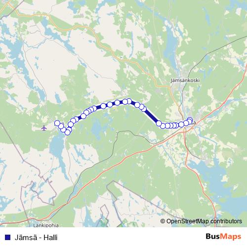 Jämsä - Halli bus Line Map