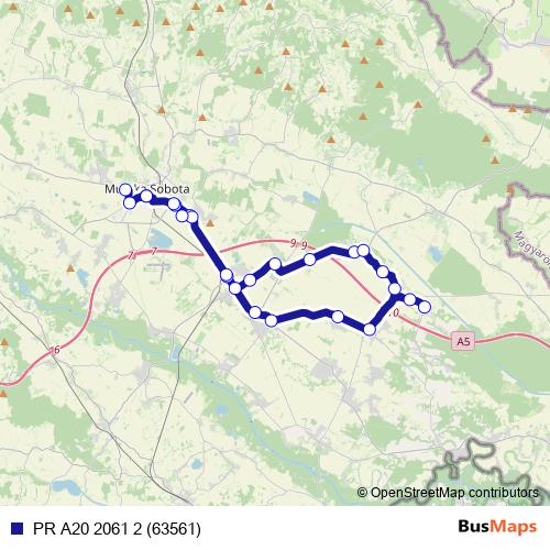 PR A20 2061 2 (63561) bus Line Map