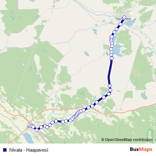 Nivala - Haapavesi bus Line Map