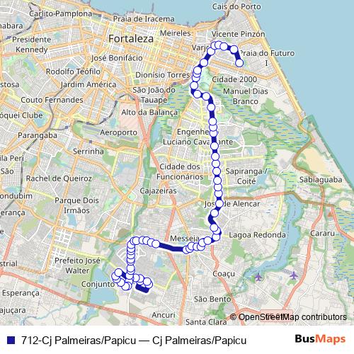 712-Cj Palmeiras/Papicu bus Line Map