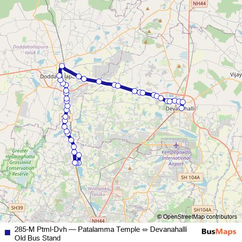 285-M Ptml-Dvh bus Line Map