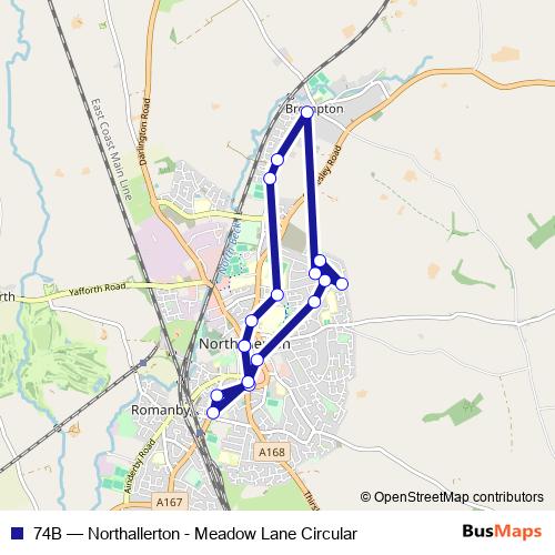 74B bus Line Map