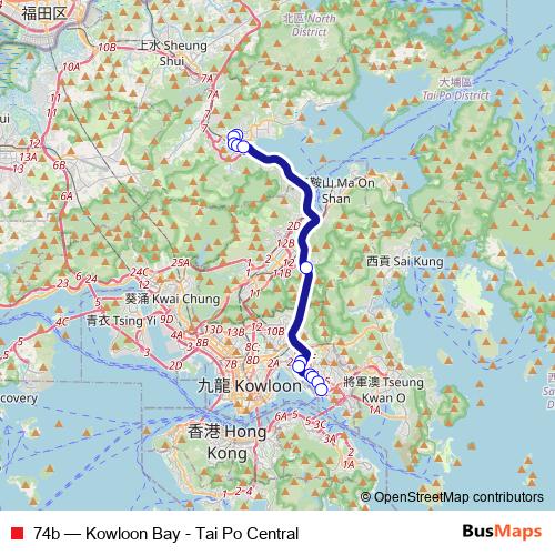74b bus Line Map