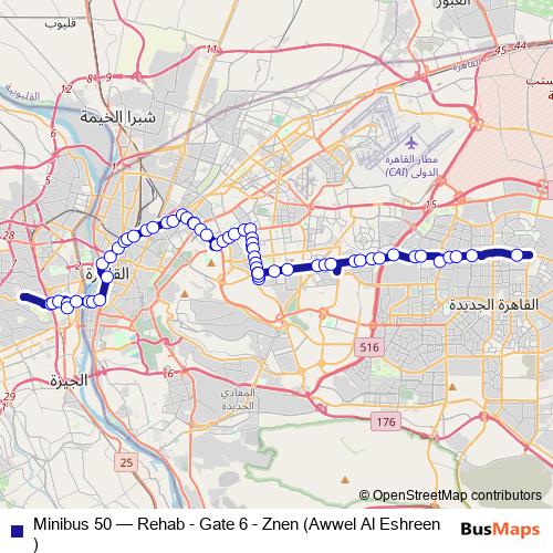 Minibus 50 bus Line Map