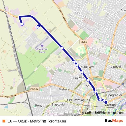 E6 bus Line Map