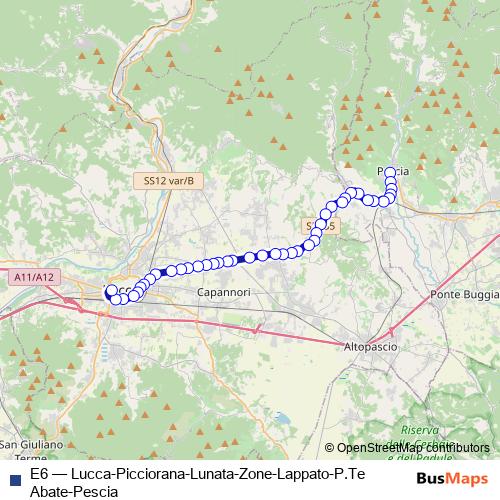 E6 bus Line Map