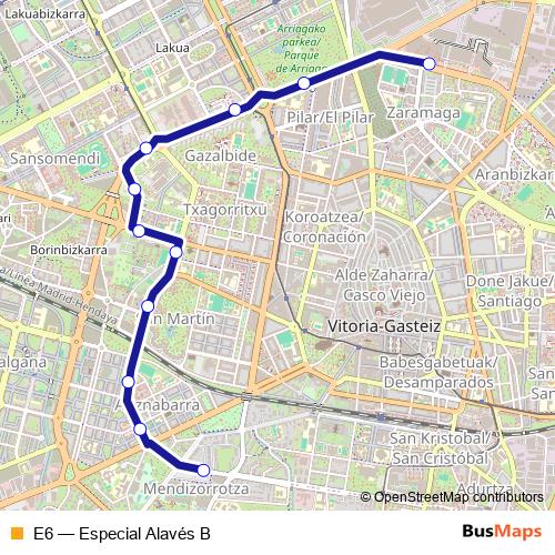 E6 bus Line Map
