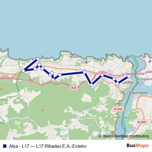 Alsa - L17 bus Line Map