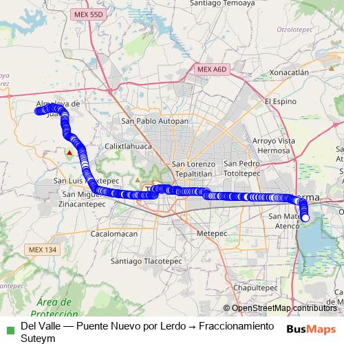 Del Valle bus Line Map