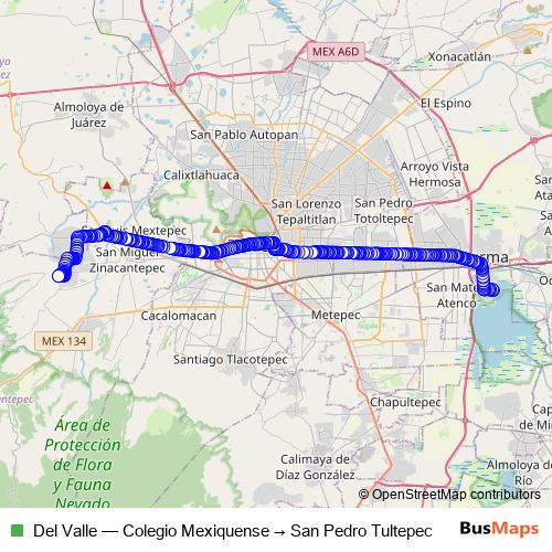 Del Valle bus Line Map