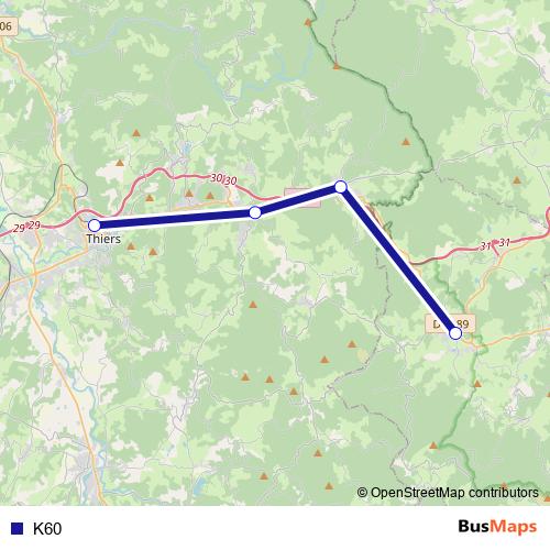 K60 bus Line Map